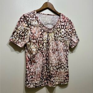 ✨$7 CLEAR-OUT✨ Vintage Style Abstract Print Short Sleeve Casual Tee Shirt Top